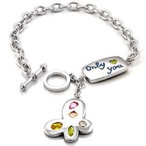 925 Sterling Silver Whimsical Paw Toggle Bracelet